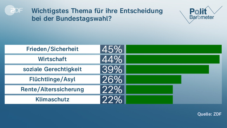 Wichtigstes Thema für ihre Entscheidung bei der Bundestagswahl?