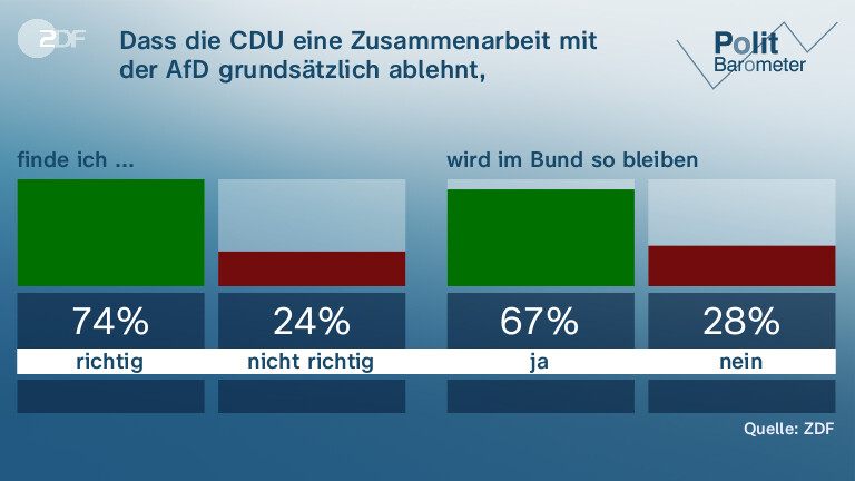 Dass die CDU eine Zusammenarbeit mit der AfD grundsätzlich ablehnt, (Unions-Anhänger)