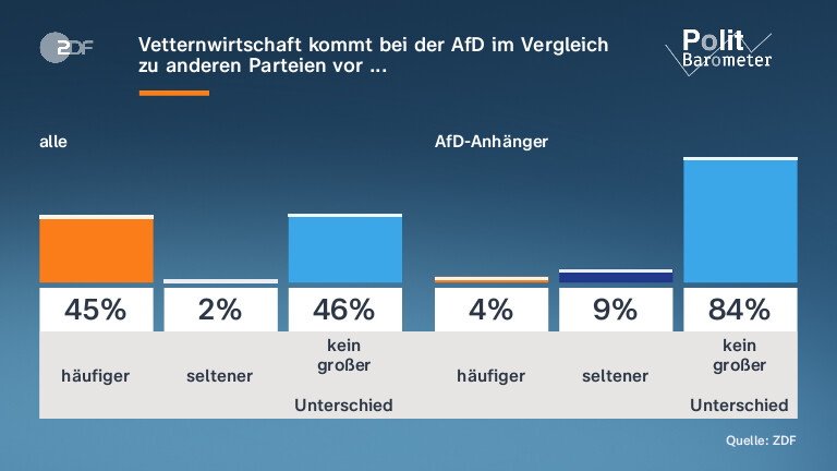 Vetternwirtschaft kommt bei der AfD im Vergleich zu anderen Parteien vor ...