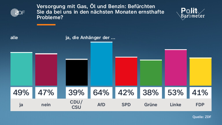 Versorgung mit Gas, Öl und Benzin: Befürchten Sie da bei uns in den nächsten Monaten ernsthafte Probleme?