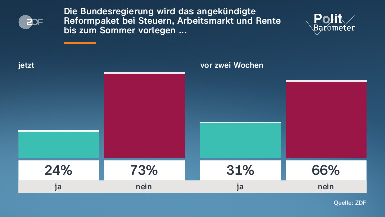 Die Bundesregierung wird das angekündigte Reformpaket bei Steuern, Arbeitsmarkt und Rente bis zum Sommer vorlegen ...